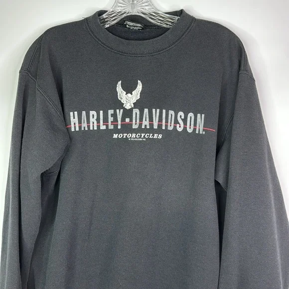 Vintage Harley Davidson New Richmond, Wi Black Crewneck Sweatshirt Medium